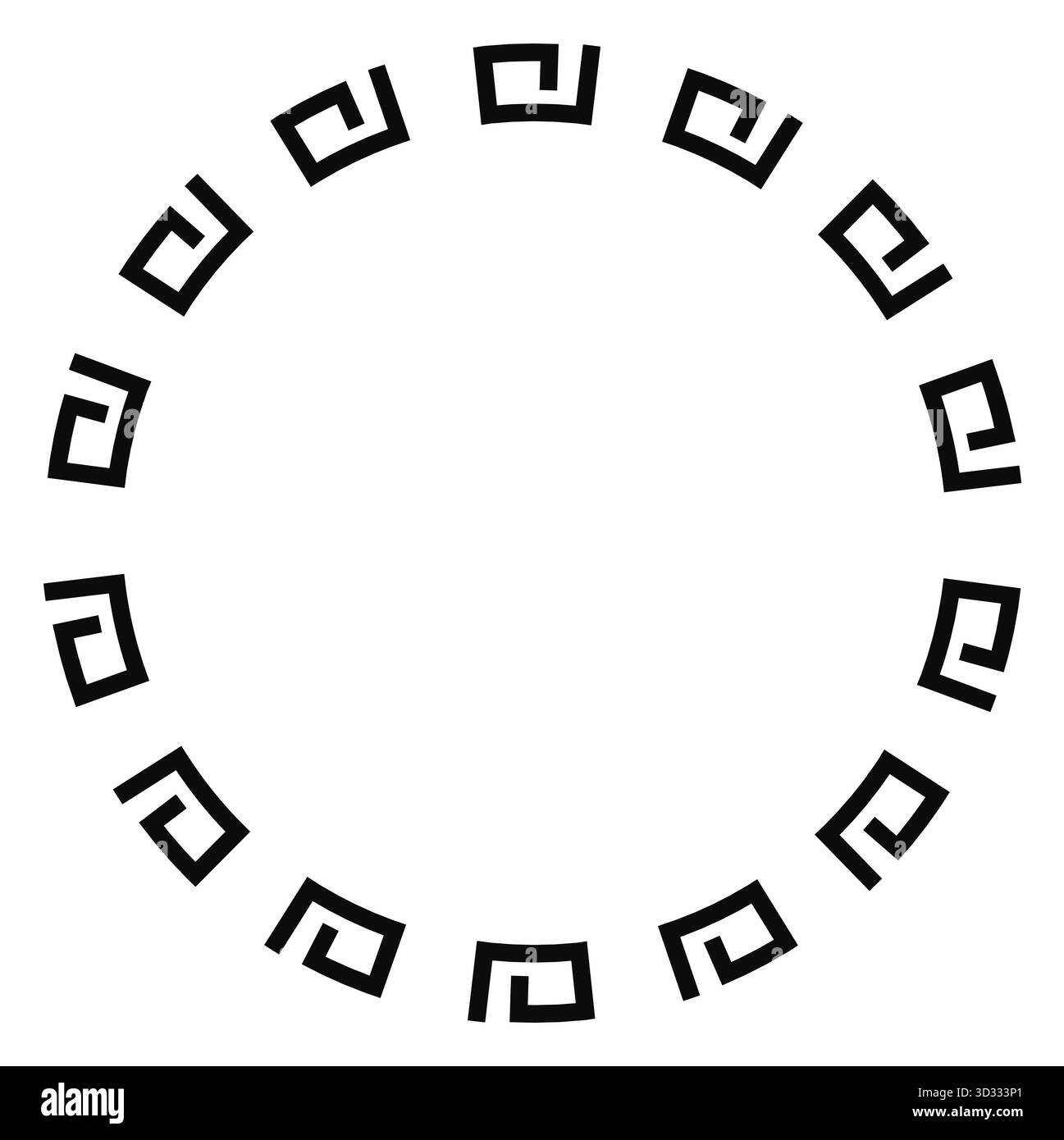 Geometrischer kreisförmiger Rahmen mit auffälligen griechischen Mustern für Design Stock Vektor