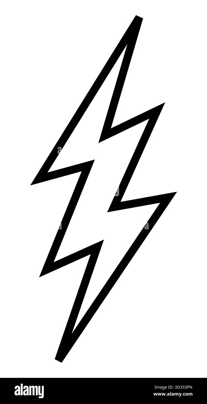 Symbol für elektrische Energie im auffälligen Zickzack-Design Stock Vektor