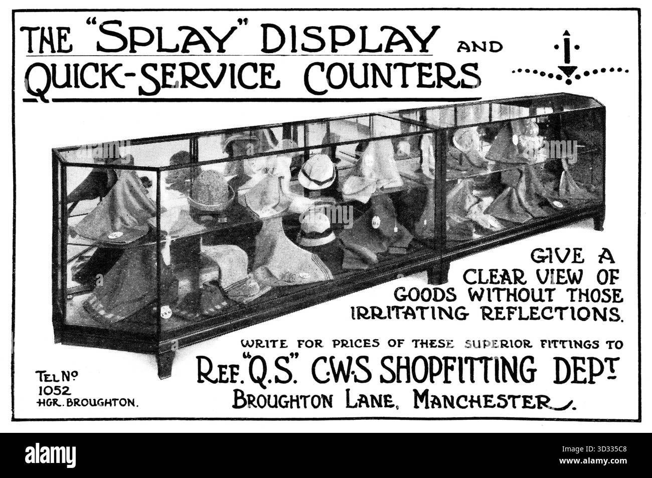 CWS-Werbung für Ladenbau, Abteilung, Bekleidungsvitrinen aus dem Magazin „The Producer“ von 1926 Stockfoto