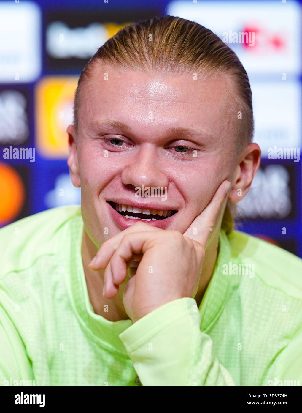 Erling Haaland von Manchester City während einer Pressekonferenz im Etihad Stadium in Manchester. Bilddatum: Dienstag, 4. November 2025. Stockfoto