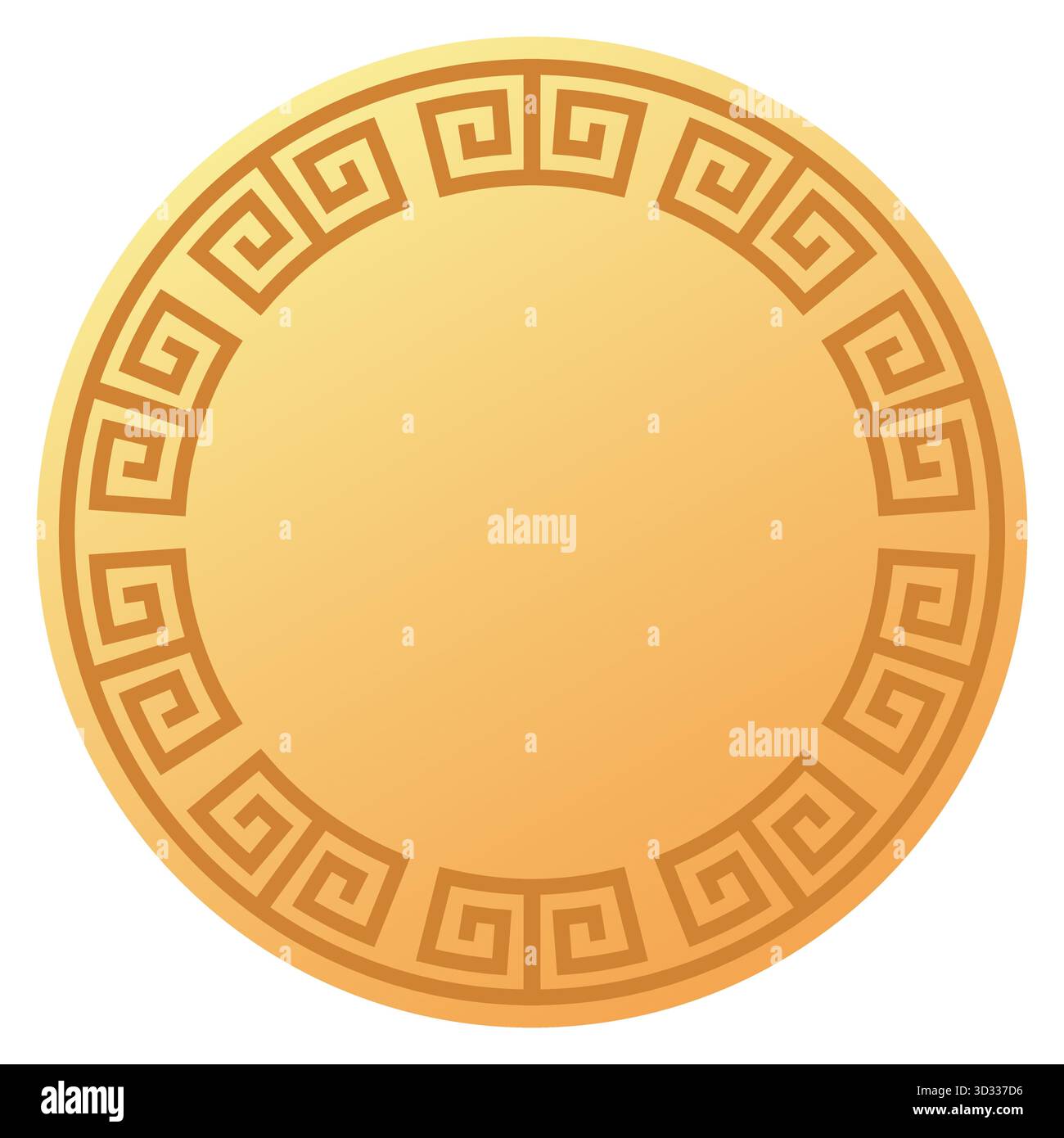 Eleganter, kreisförmiger Rahmen mit griechischem Schlüsselmuster Stock Vektor