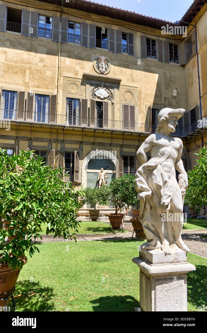 Der Medici Garten, Judith und Holofernes von Donatello, Palazzo Medici Riccardi, Florenz, Toskana, Italien Stockfoto