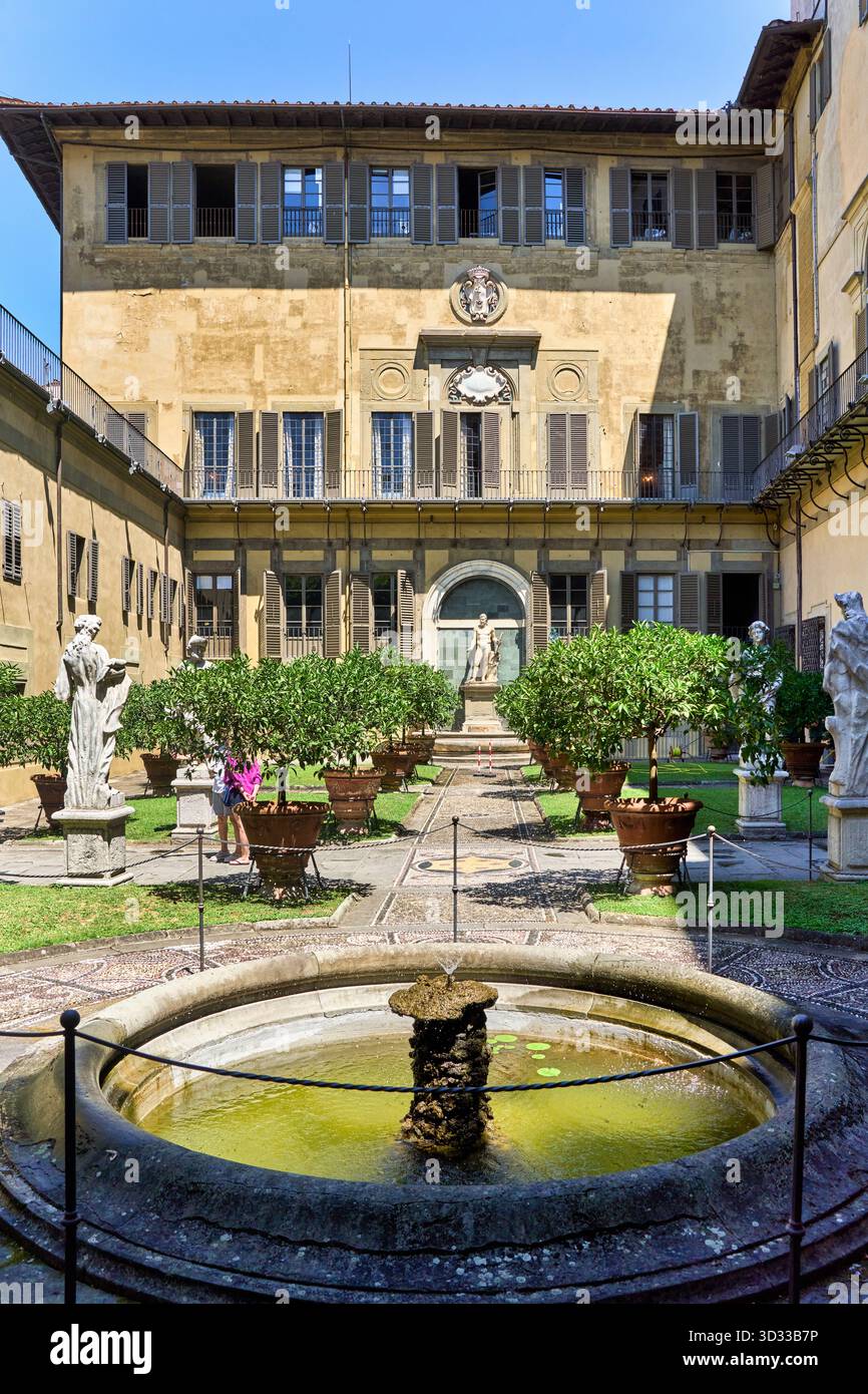 Der Medici Garten, Judith und Holofernes von Donatello, Palazzo Medici Riccardi, Florenz, Toskana, Italien Stockfoto