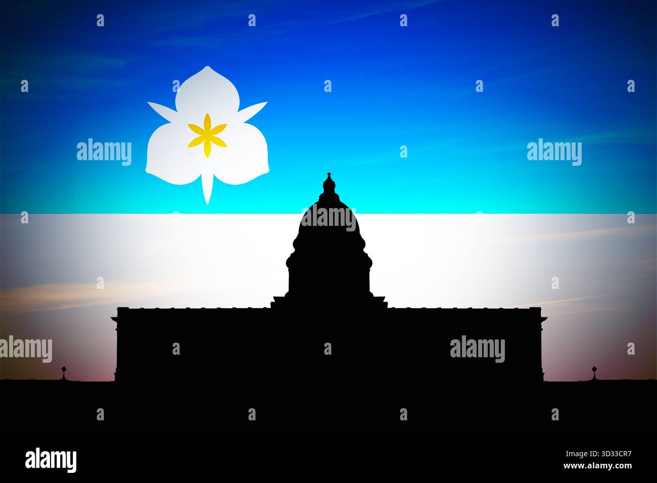 Utah State Capitol mit neuer offizieller Flagge von Salt Lake City Stockfoto