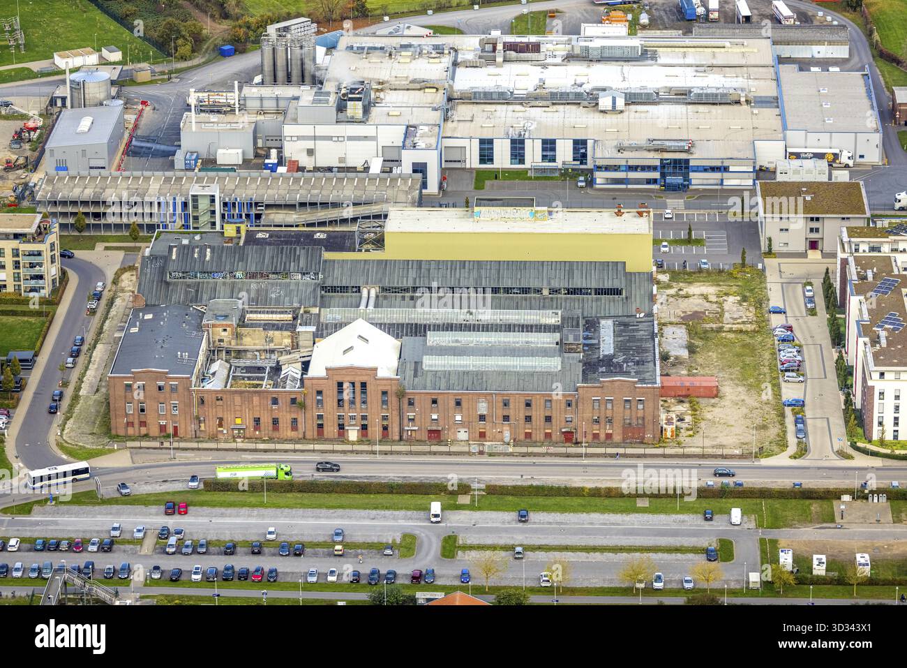 Luftaufnahme, Flora Quartier, ehemaliges Margarine Union Gebiet, Kellen, Kleve, Niederrhein, Nordrhein-Westfalen, Deutschland, DE, Europa, Luftbild, Aeria Stockfoto