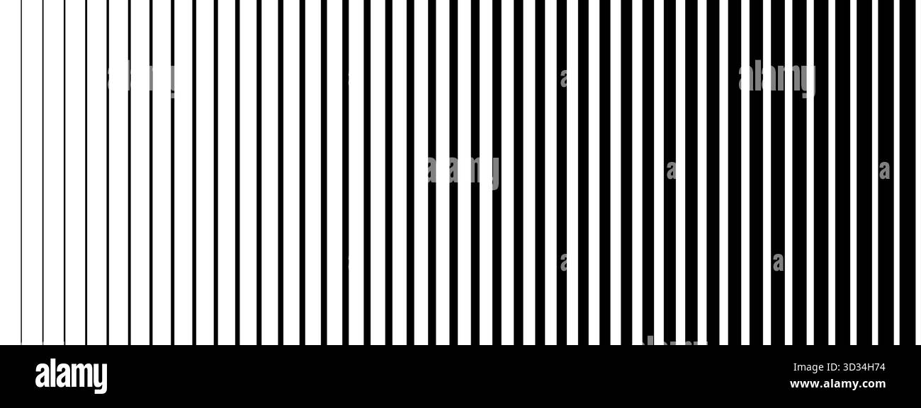 Verlaufender Hintergrund mit schwarzen vertikalen Streifen auf weißem Hintergrund Stock Vektor