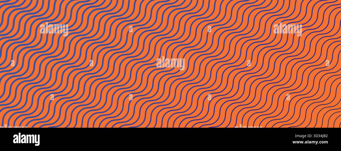 Parallel gekrümmte Linien auf rosa und orangefarbenem Hintergrund. Retro-STYLE. Stock Vektor