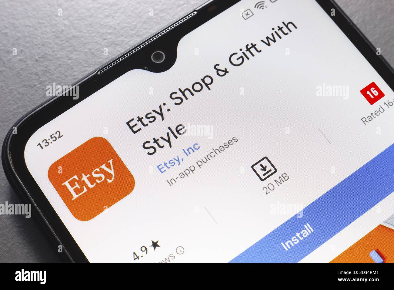 22. Oktober 2024, Brasilien. In dieser Abbildung wird das Etsy App-Logo auf einem Smartphone-Bildschirm angezeigt Stockfoto