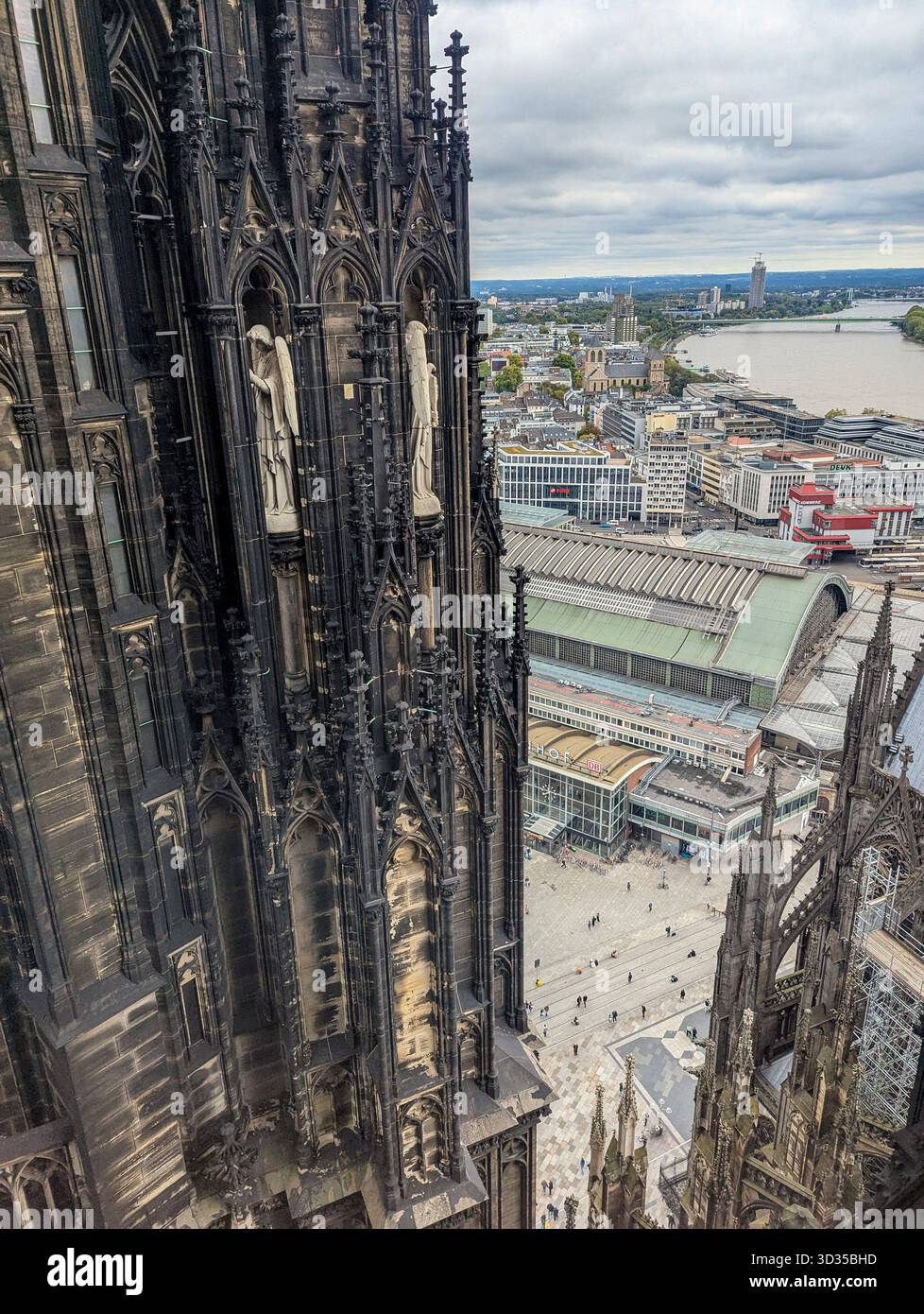 Köln Deutschland, aus der Vogelperspektive über den Kölner rhein Deutscher Dom Stockfoto