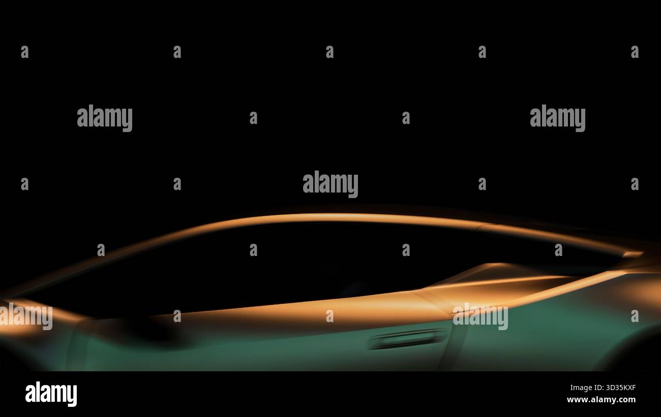 Lamborghini Huracán Silhouette in dramatischer Studiobeleuchtung Stockfoto