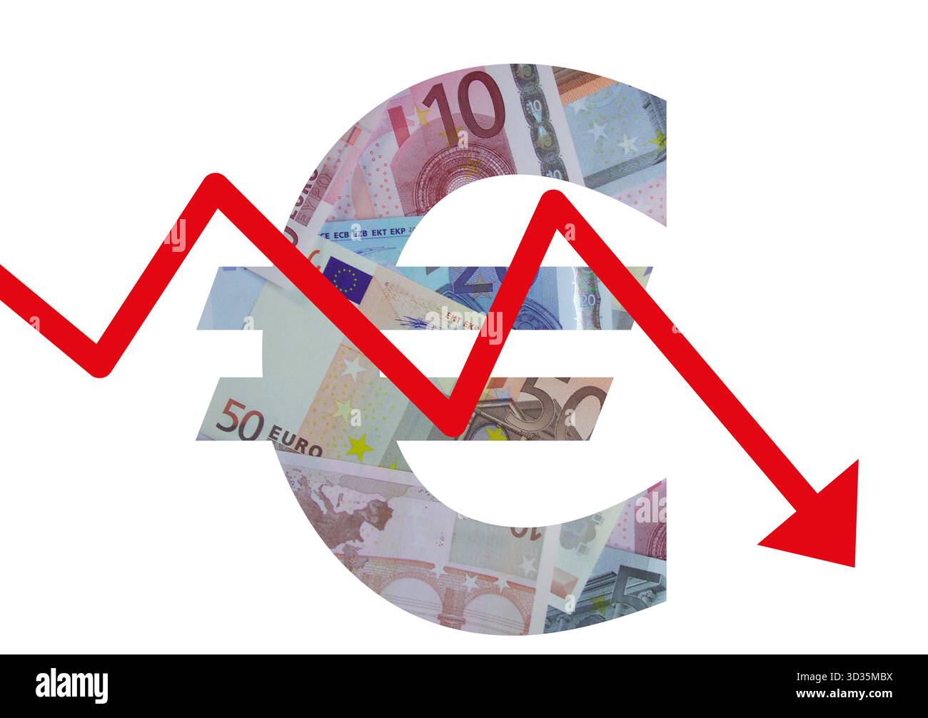 Der Euro fällt Stockfoto