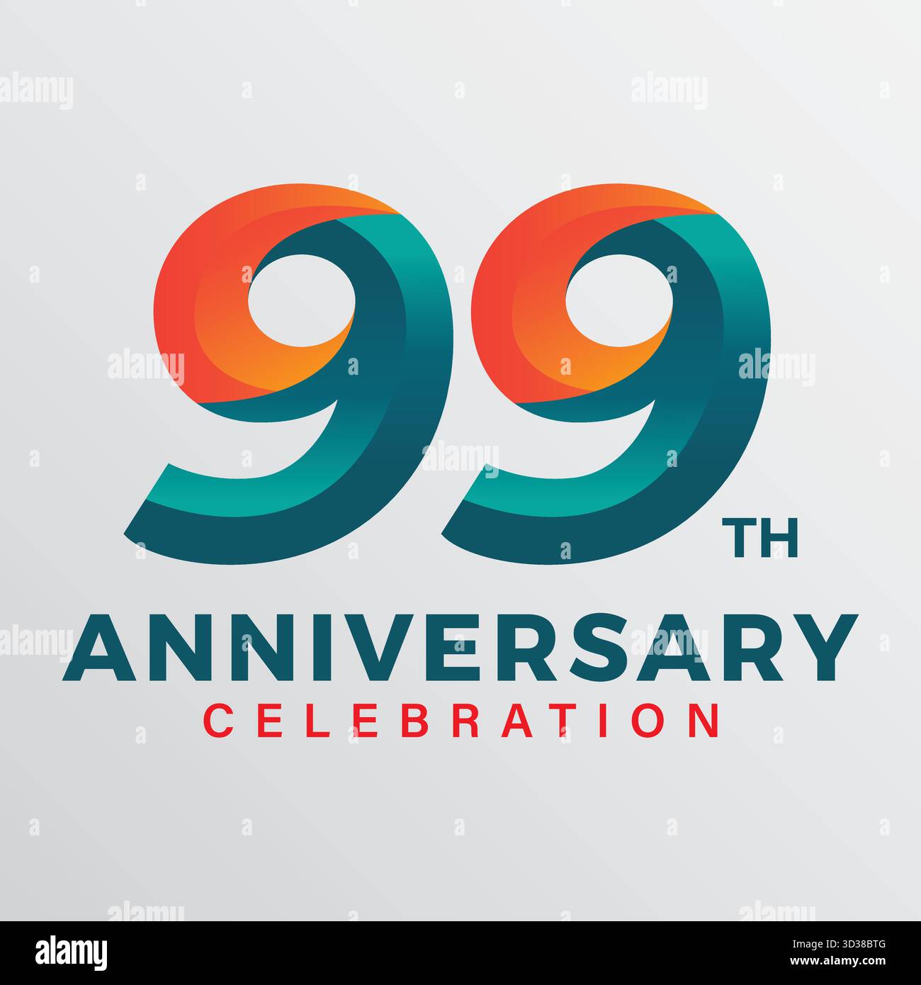 Vektorvorlage zum 99. Jahrestag. Stock Vektor