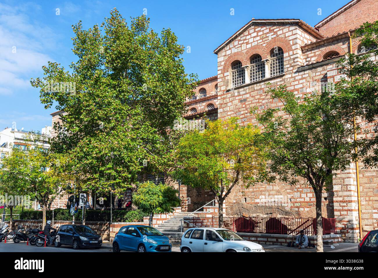 Das Äußere der Kirche St. Demetrius in Thessaloniki, Griechenland. Stockfoto