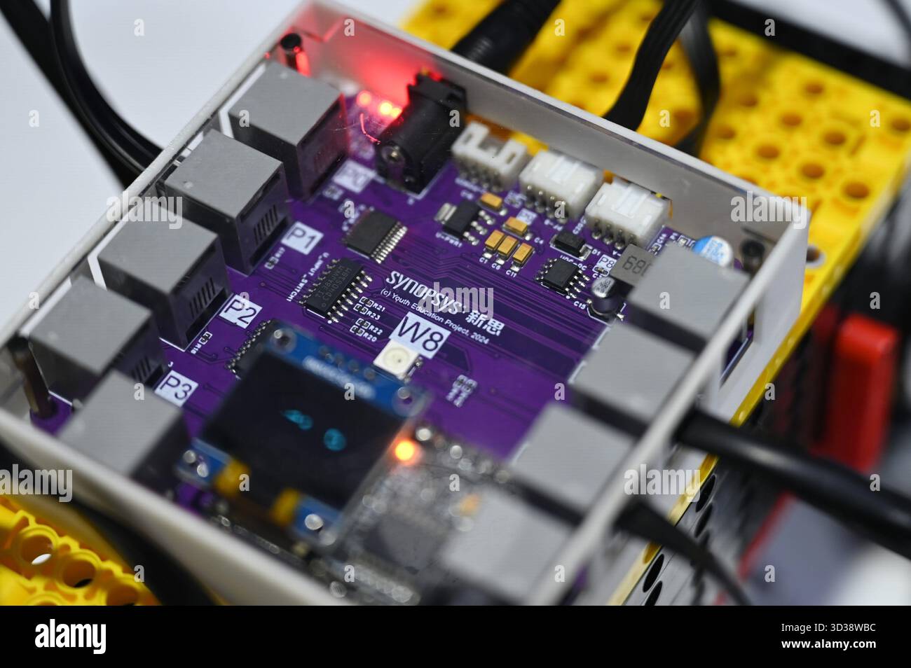 Shanghai, China. November 2025. Der Name des US-amerikanischen Technologieunternehmens Synopsis steht auf einer Chipplatine. Synopsys arbeitet im Bereich der Halbleiterdesign-Software. Quelle: Johannes Neudecker/dpa/Alamy Live News Stockfoto