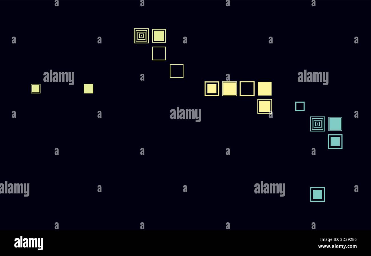 Turks- und Caicosinseln, die Form des Landes, gebaut aus farbigen Zellen. Digitale Karte der Turks- und Caicosinseln auf dunklem Hintergrund. Stock Vektor