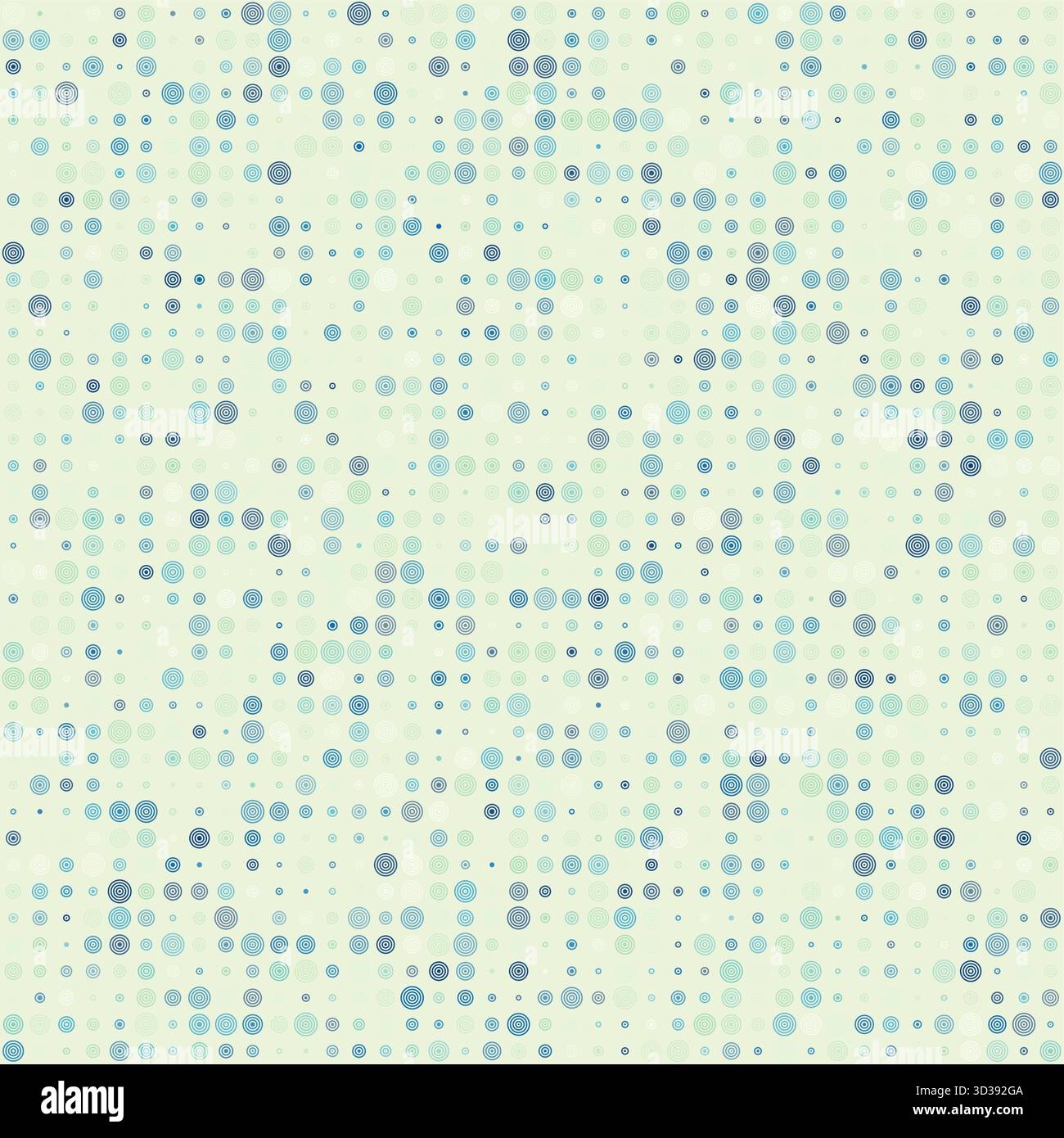 Abstraktes Muster. Gestapelte Ringe in mehreren Farben. Pastellgrün, gedämpftes Blau, sanftes Grau. Authentische Vektorillustration. Stock Vektor