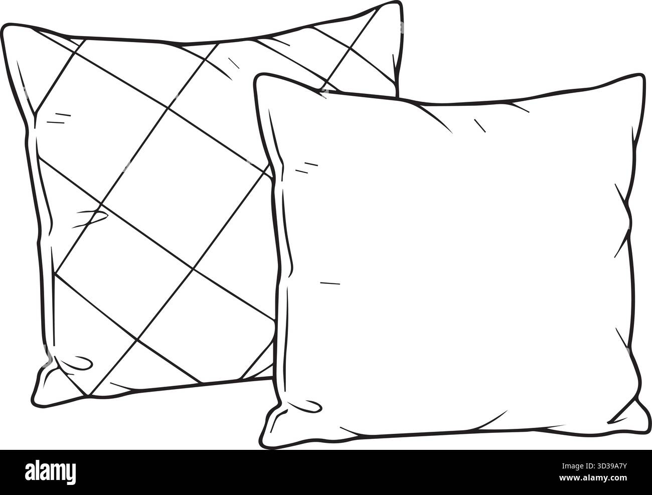 Handgezeichneter Stil mit dekorativen Überwurfkissen für Wohnkultur und Innendesign Stock Vektor