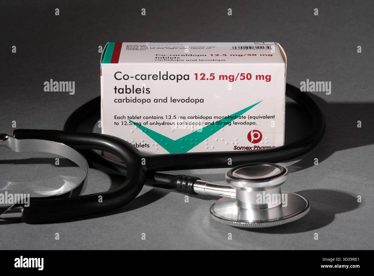 Co-Careldopa-Tabletten zur Parkinson-Therapie Stockfoto