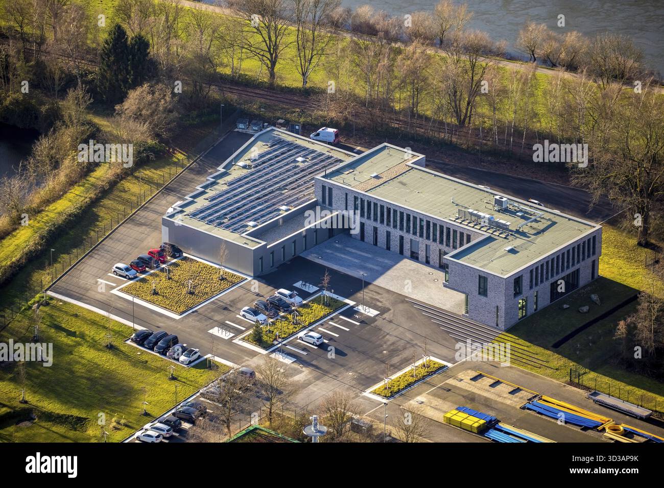Luftaufnahme, Stadtwerke Hattingen, Weg zum Wasserwerk, Hattingen, Ennepe-Ruhr-Kreis, Ruhrgebiet, Nordrhein-Westfalen, Deutschland, Authority, DE, ener Stockfoto