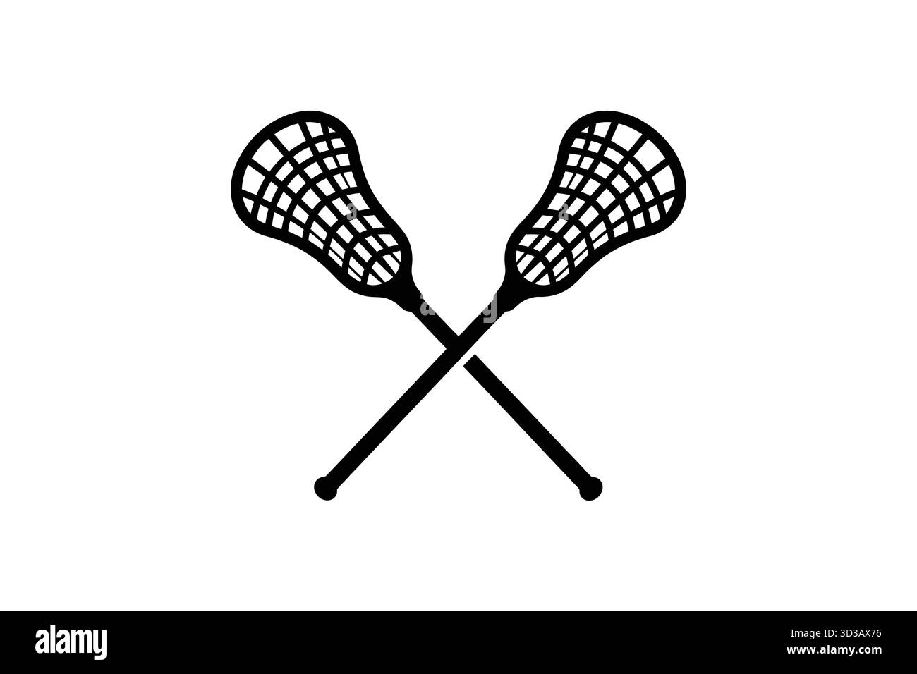Zwei gekreuzte Lacrosse-Sticks Stock Vektor