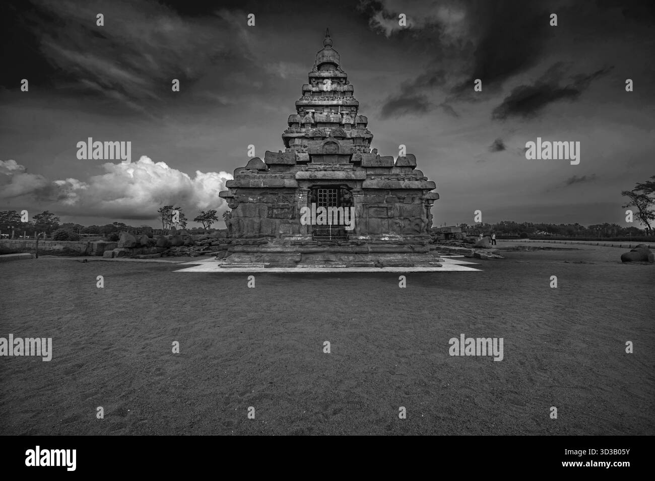 08 20 2009 UNESCO-Weltkulturerbe der hinduistischen Denkmälergruppe aus dem 7. Und 8. Jahrhundert Mamallapuram, Mahabalipuram, Chengalpattu, Chennai, Tamil Na Stockfoto