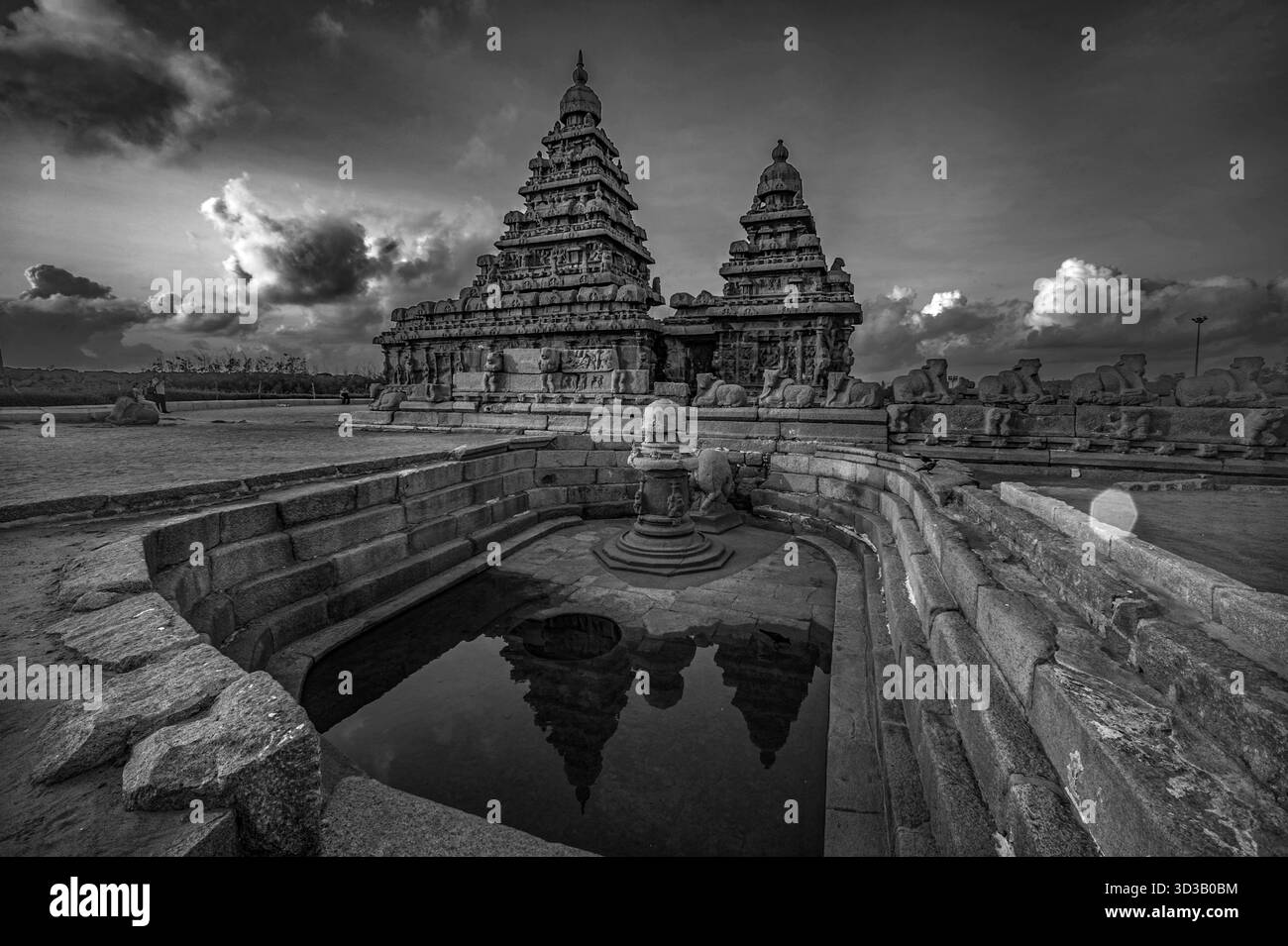 08 20 2009 UNESCO-Weltkulturerbe der hinduistischen Denkmälergruppe aus dem 7. Und 8. Jahrhundert Mamallapuram, Mahabalipuram, Chengalpattu, Chennai, Tamil Na Stockfoto