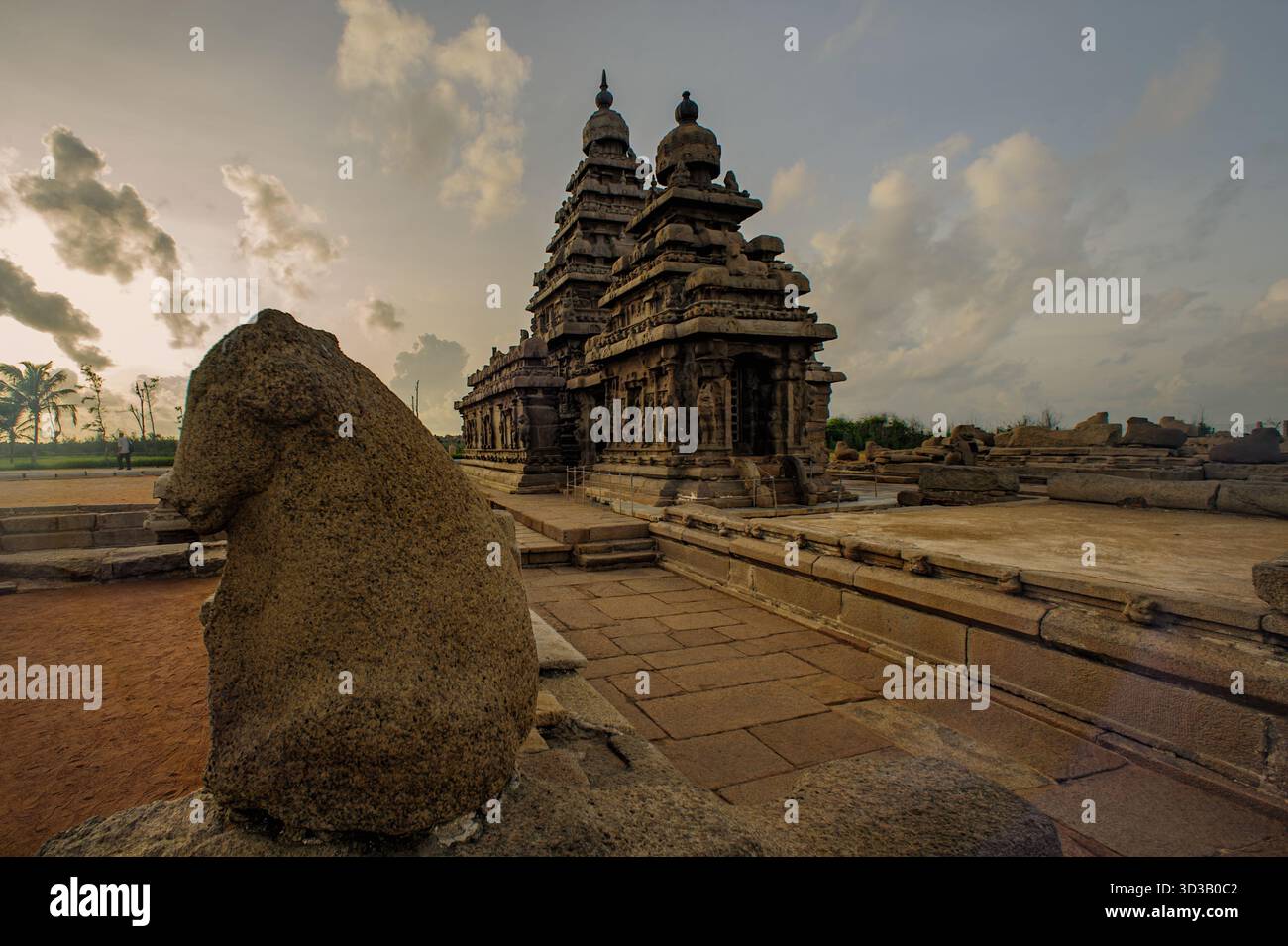 08 20 2009 UNESCO-Weltkulturerbe der hinduistischen Denkmälergruppe aus dem 7. Und 8. Jahrhundert Mamallapuram, Mahabalipuram, Chengalpattu, Chennai, Tamil Na Stockfoto