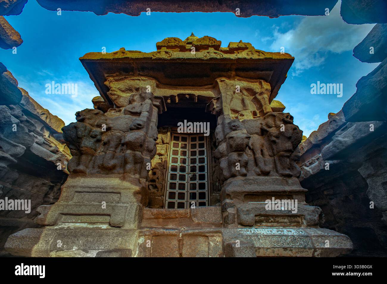 08 20 2009 UNESCO-Weltkulturerbe der hinduistischen Denkmälergruppe aus dem 7. Und 8. Jahrhundert Mamallapuram, Mahabalipuram, Chengalpattu, Chennai, Tamil Na Stockfoto