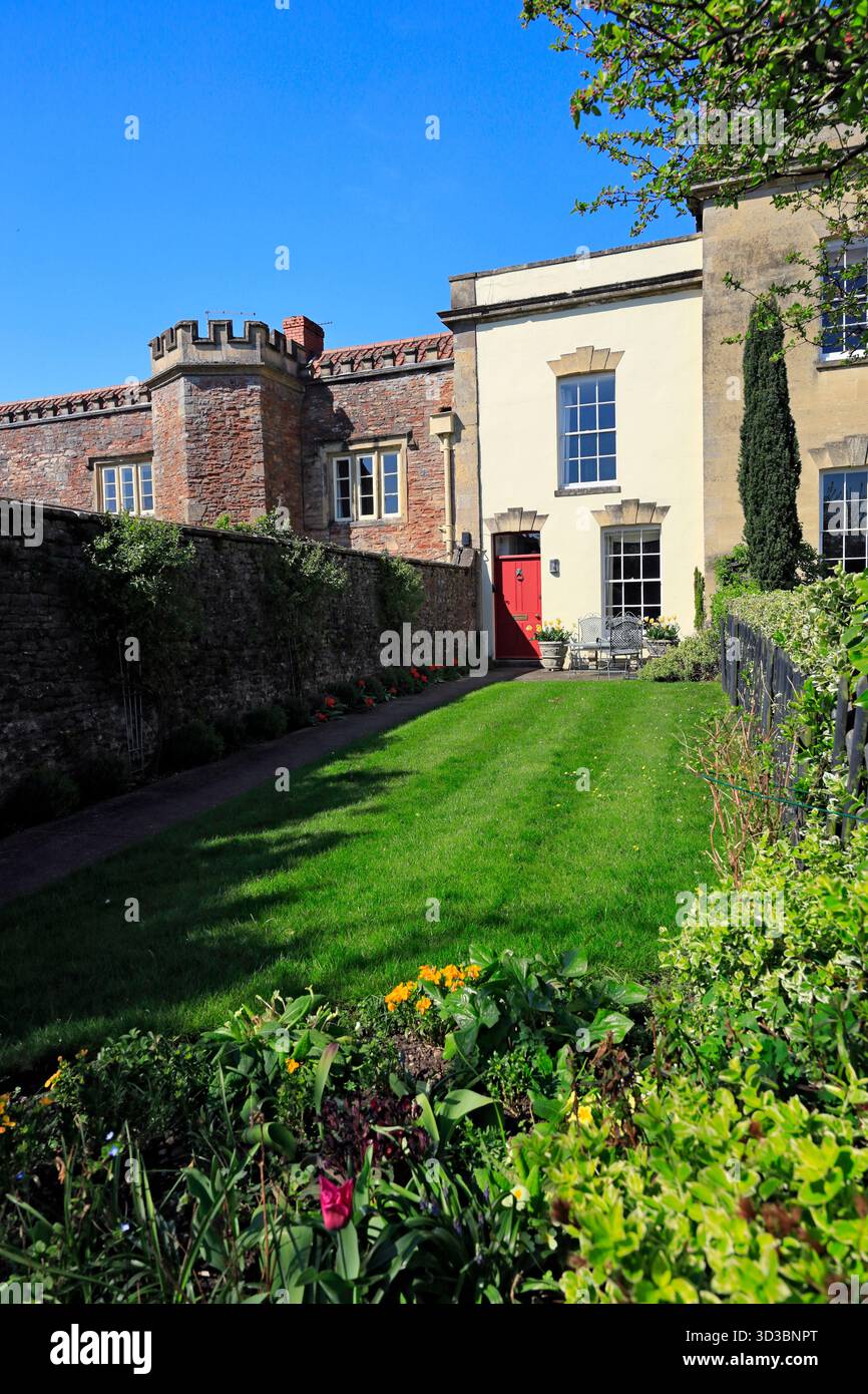 Haus auf der Cathedral Green, Wells, Somerset. Stockfoto