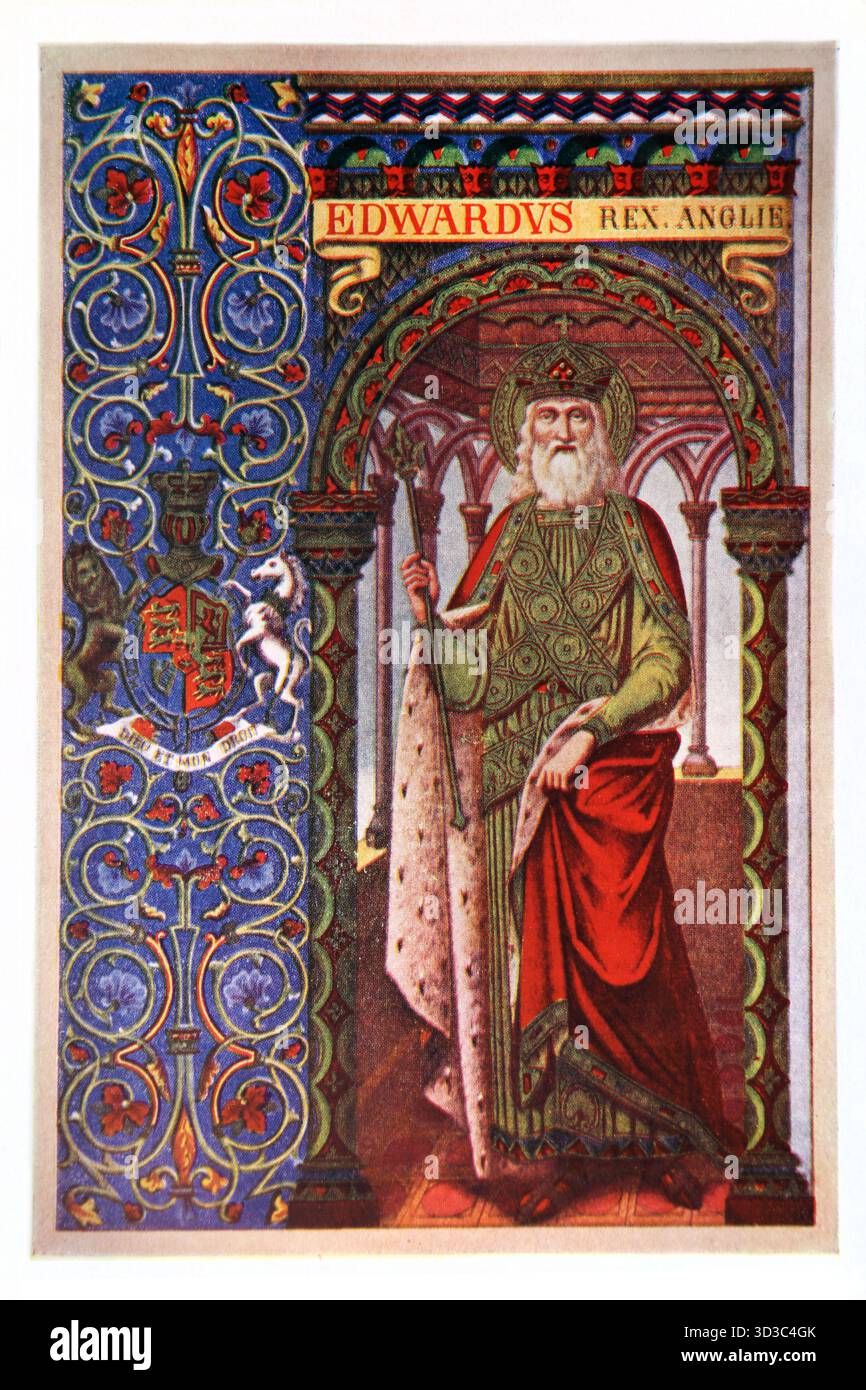 Illustration von König Eduard dem Bekenner (1004 -1066) aus dem 19. Jahrhundert das Leben der Väter, Märtyrer und anderen Hauptheiligen durch den Reverend Stockfoto
