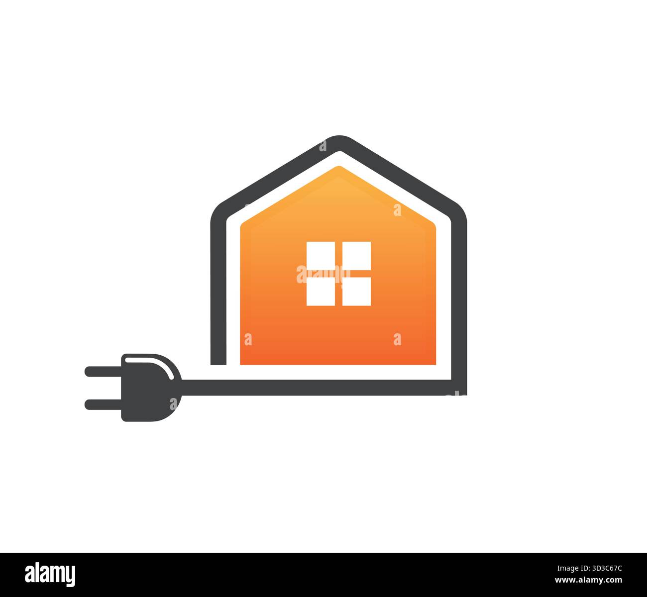 Plug House Logo Elektrokabel Symbol Vektor Stock Vektor
