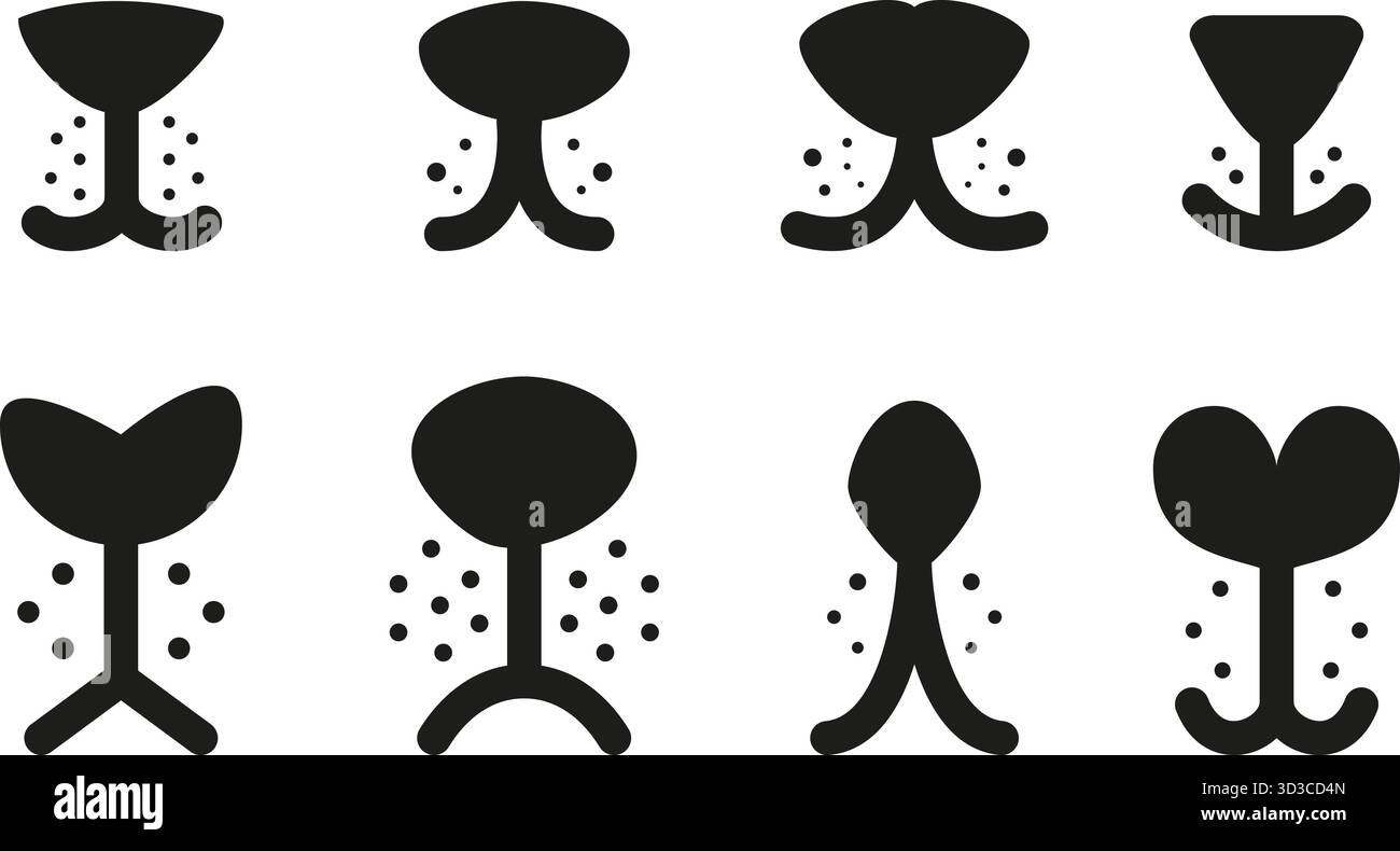 Tiernasen. Lustige einfache Nase von Katzen, Hunden, Löwen, Hasen. Doodle Tier Gesichtsteile für Maske, Schneiden, Kinder Dekor, Aufkleber, Vektor Set Original Stock Vektor