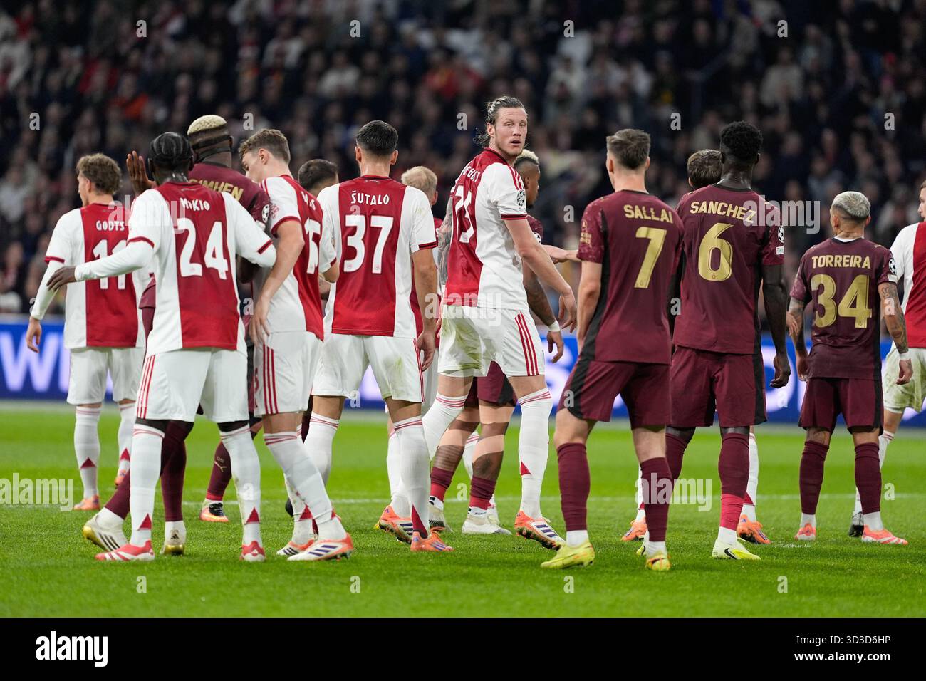 Amsterdam, Niederlande. November 2025. AMSTERDAM, 05.11.2025, JohanCruyff Arena, Saison 2025/2026, UEFA Champions League Fußball, Spiel zwischen Ajax und Galatasaray. Das Bild zeigt Credit: Pro Shots/Alamy Live News Stockfoto
