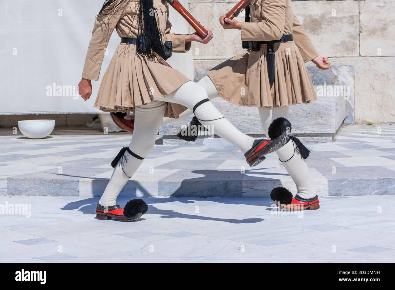 Evzone Soldaten, die Wachablösung, Athen, Griechenland, Europa, Stockfoto
