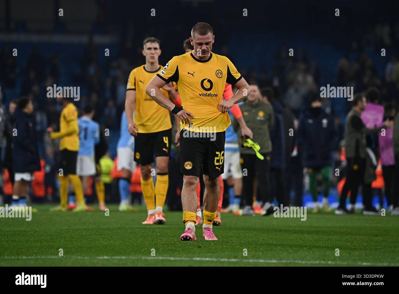 MANCHESTER, GROSSBRITANNIEN - 5. NOVEMBER: Während des UEFA Champions League-Spiels zwischen Manchester City und Borussia Dortmund im Etihad Stadium am 4. Spieltag der UEFA Champions League Saison 2025/26 am 5. November 2025 in Manchester, Großbritannien. Stockfoto