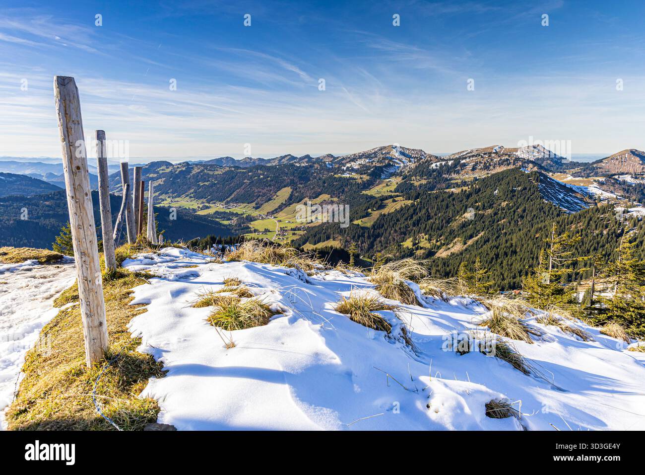 Deutschland, Bayern, Allgäu, Bergblick am Riedberger Horn Stockfoto