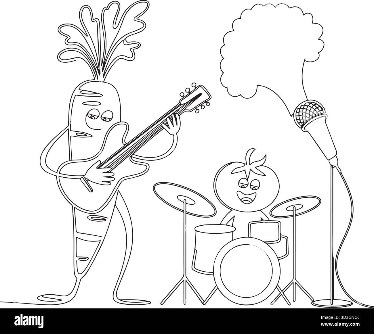 Frisches buntes Gemüse reich an Nahrung, perfekt zum Kochen und Gesundheit. Stock Vektor