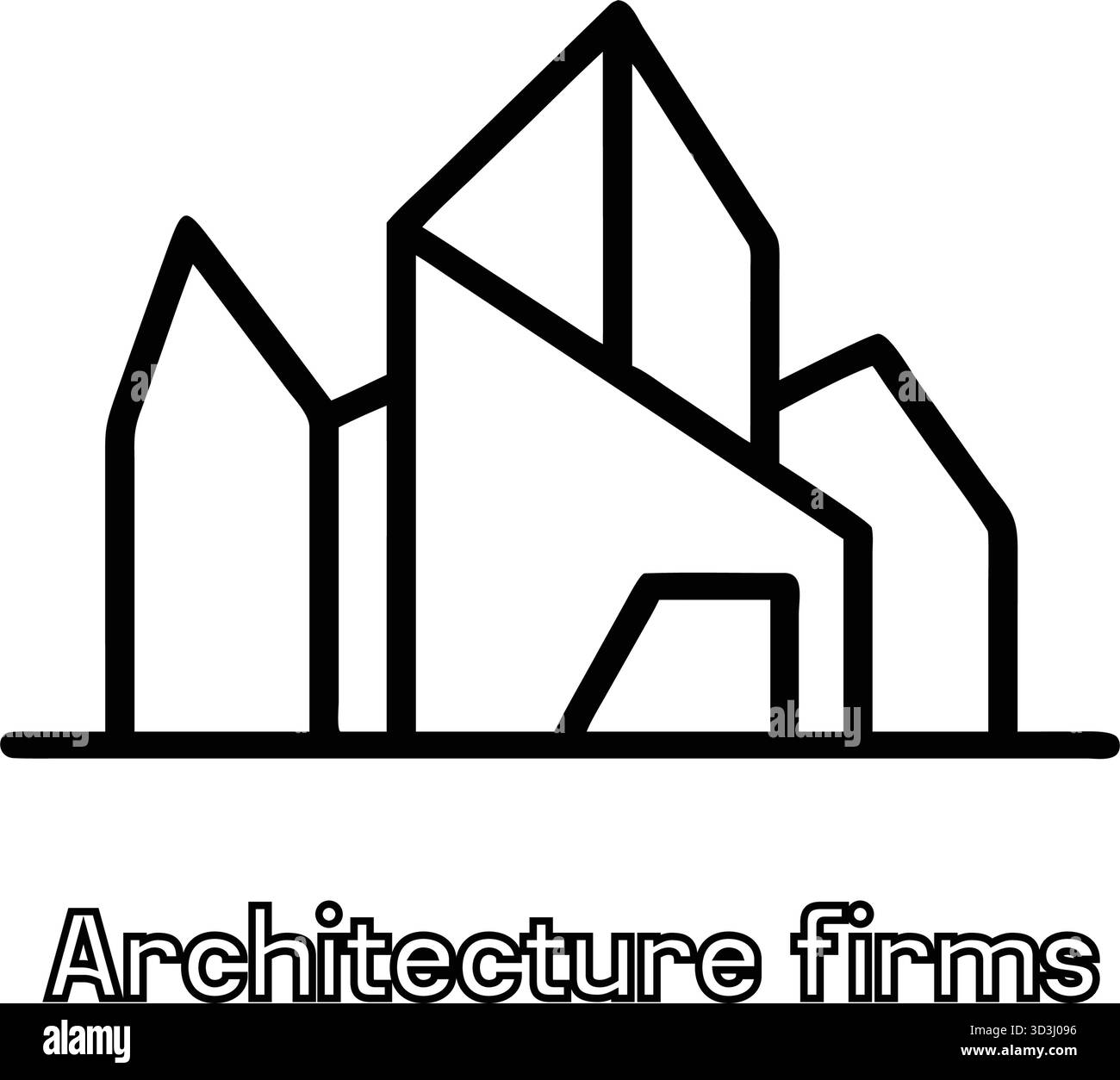 Minimalistisches Architektur-Firmenlogo-Design mit geometrischen Gebäudeformen, klaren Linien, eleganten Gold- und Grautönen, moderner professioneller Vektorkunst Stock Vektor