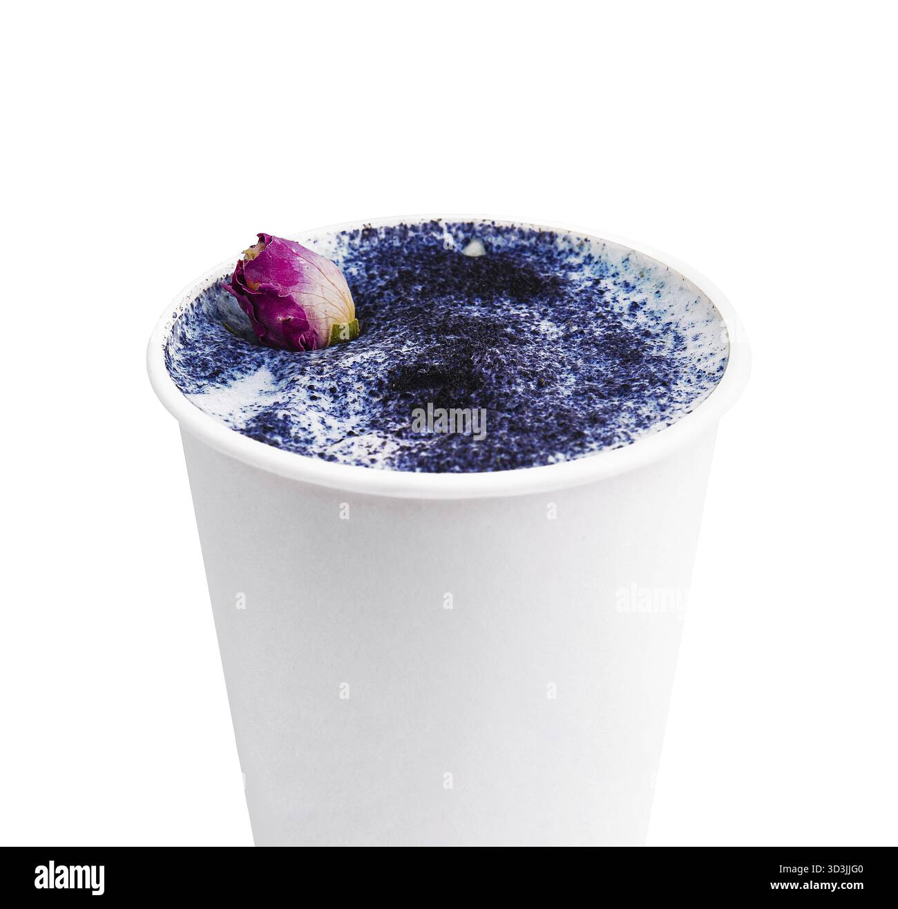Essen, Dalgona Matcha Blue Latte, ein cremiger Matcha Stockfoto
