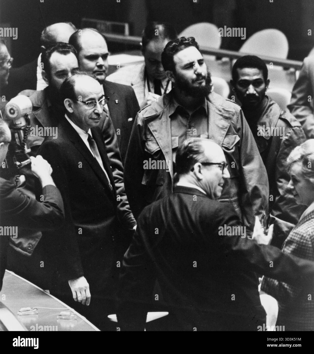 Fidel Castro, Präsident Kubas, bei einer Sitzung der Generalversammlung der Vereinten Nationen. Stockfoto