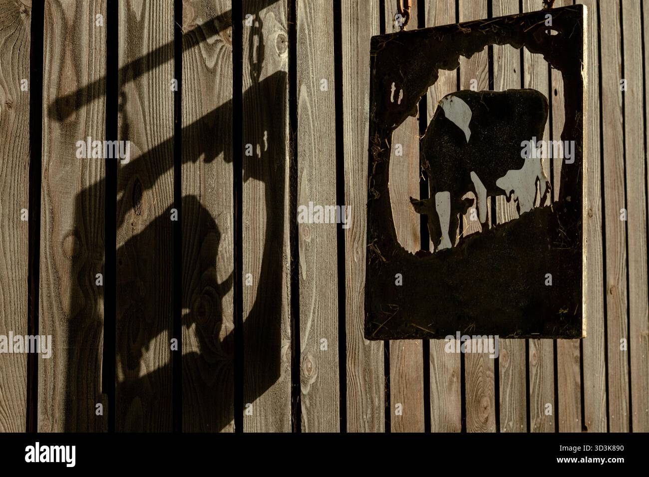 Bauernhof Schild auf der Scheune Stockfoto