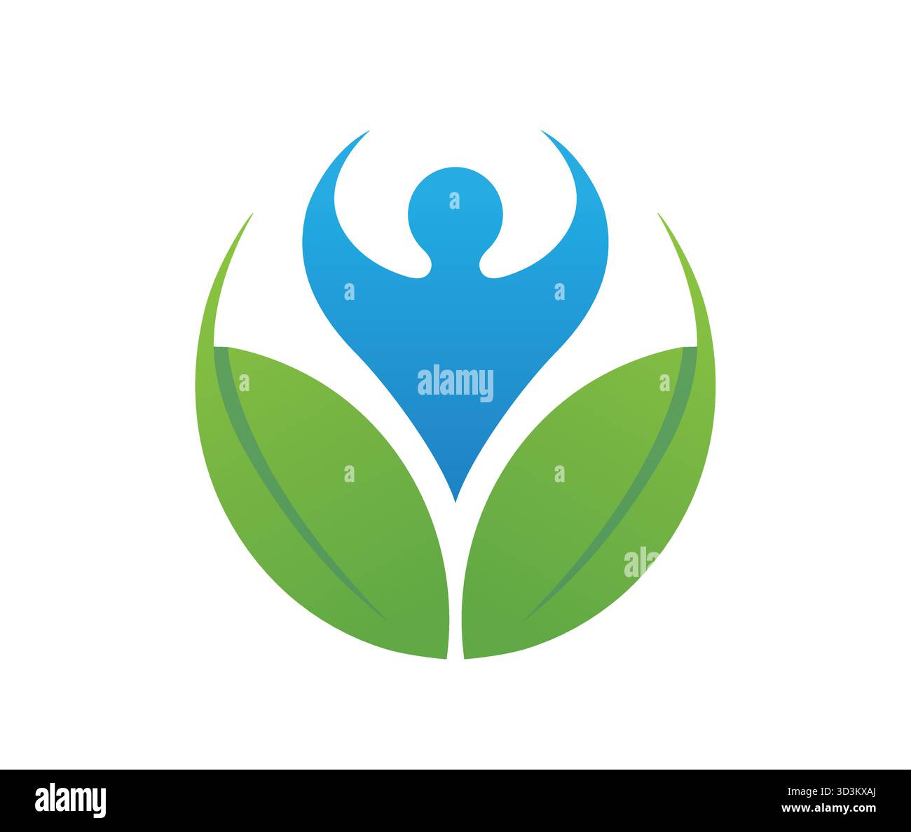 Abstrakte Blätter Und Menschliches Körper Logo Vektor Design Symbol Stock Vektor