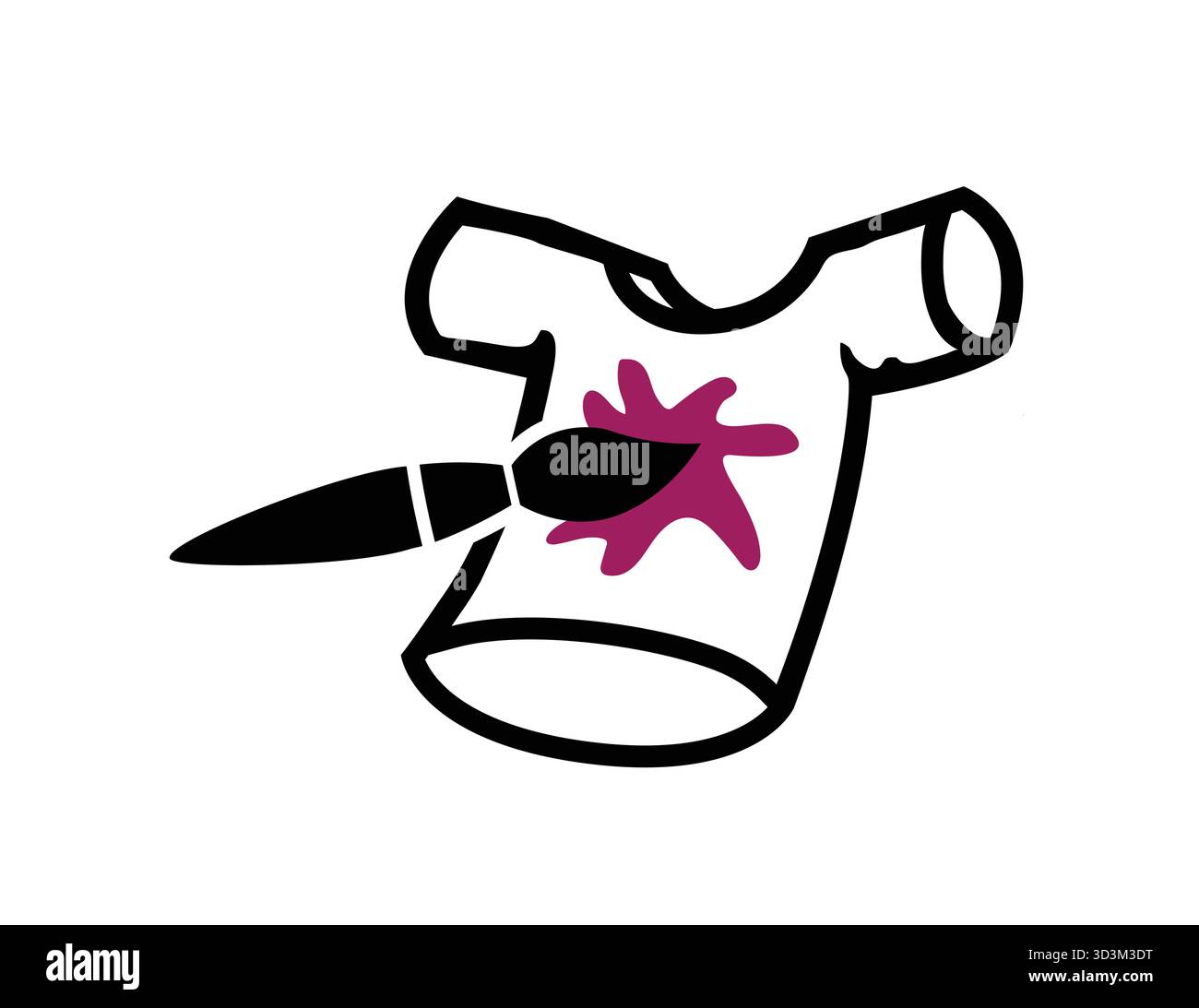 Kreative T-Shirt Pinsel Farbe Logo Etikett Vektor Symbol Design Illustration Stock Vektor