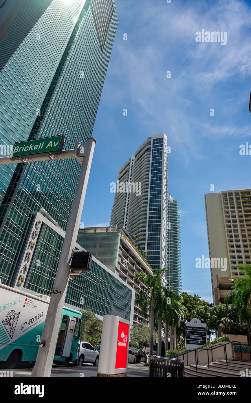 Brickell Avenue Downtown Miami FL. Stockfoto