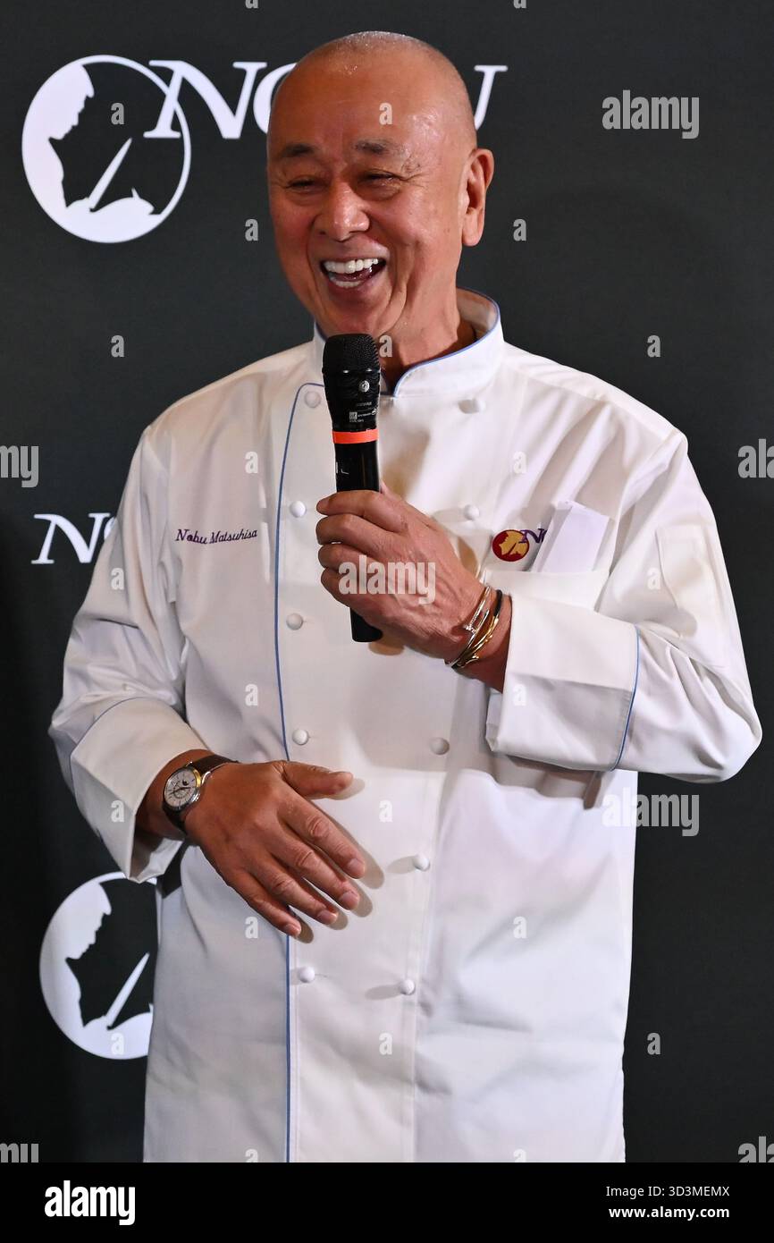 Nobu Matsuhisa nahm am 6. November 2025 an der Eröffnung des Nobu Hotels im Nobu Hotel Rome in Rom Teil Stockfoto
