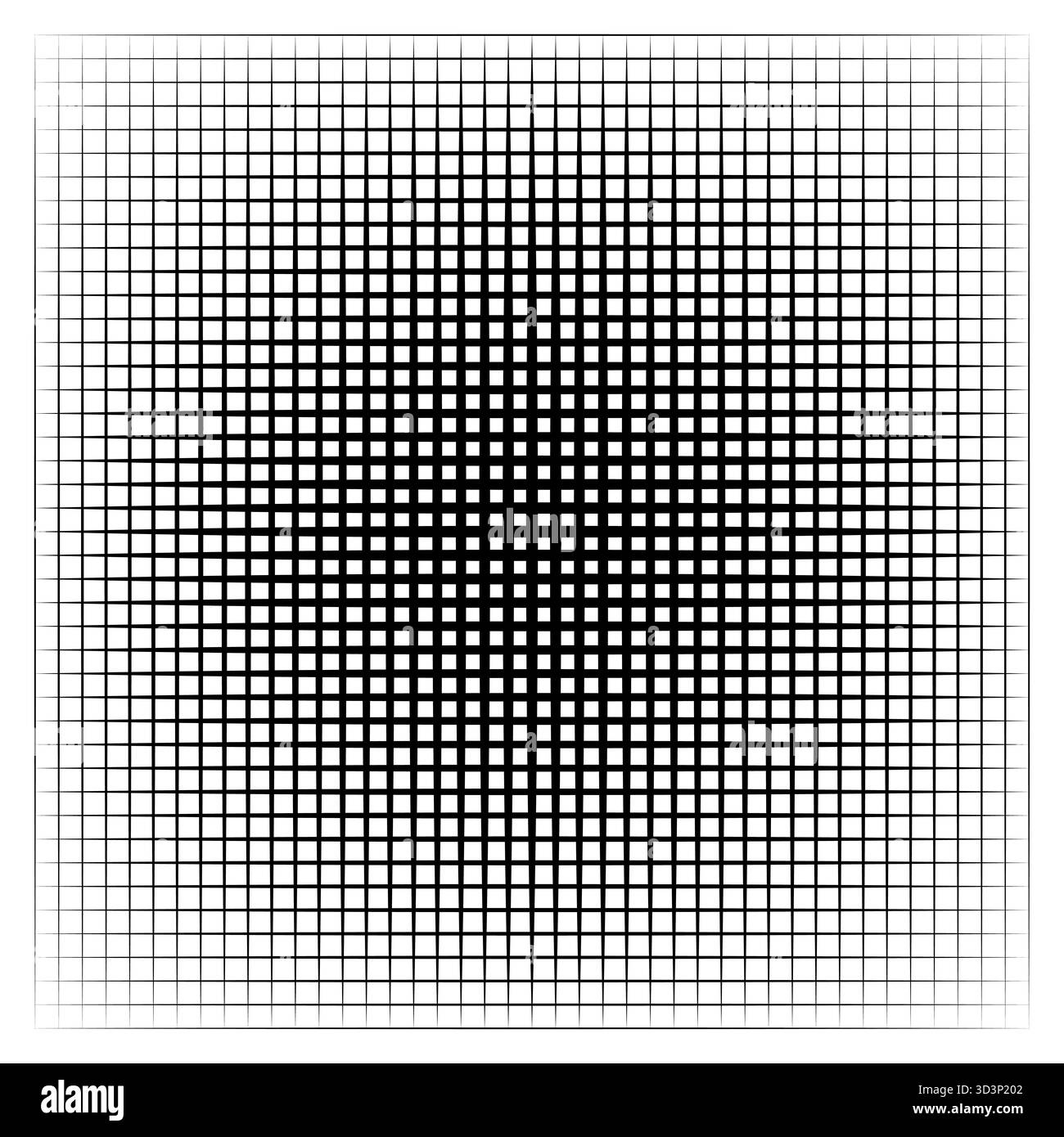 Das optische Illusionsraster quadriert das Moskitonetz Tiefeneffekt Stock Vektor