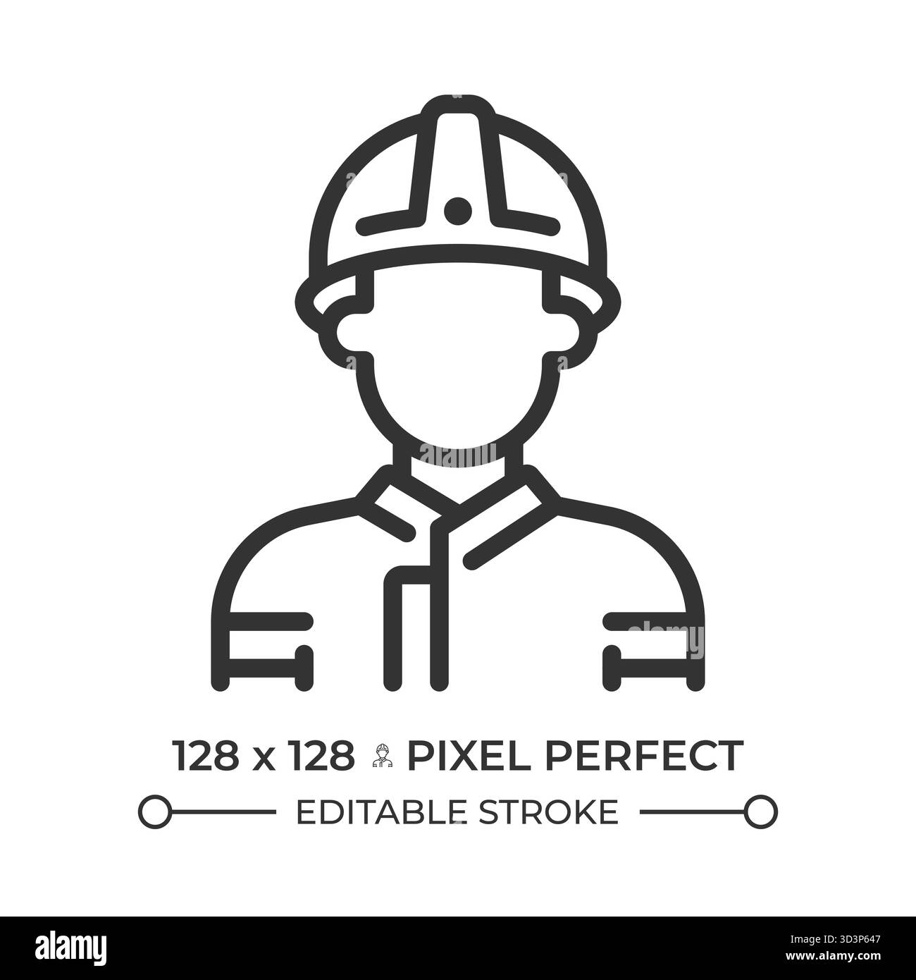Feuerwehrmann Pixel Perfect Line Symbol Stock Vektor