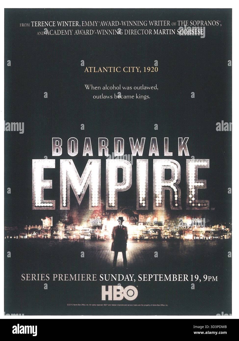 2010 Boardwalk Empire HBO-Periode Krimi-Serie Premiere Promo Stockfoto