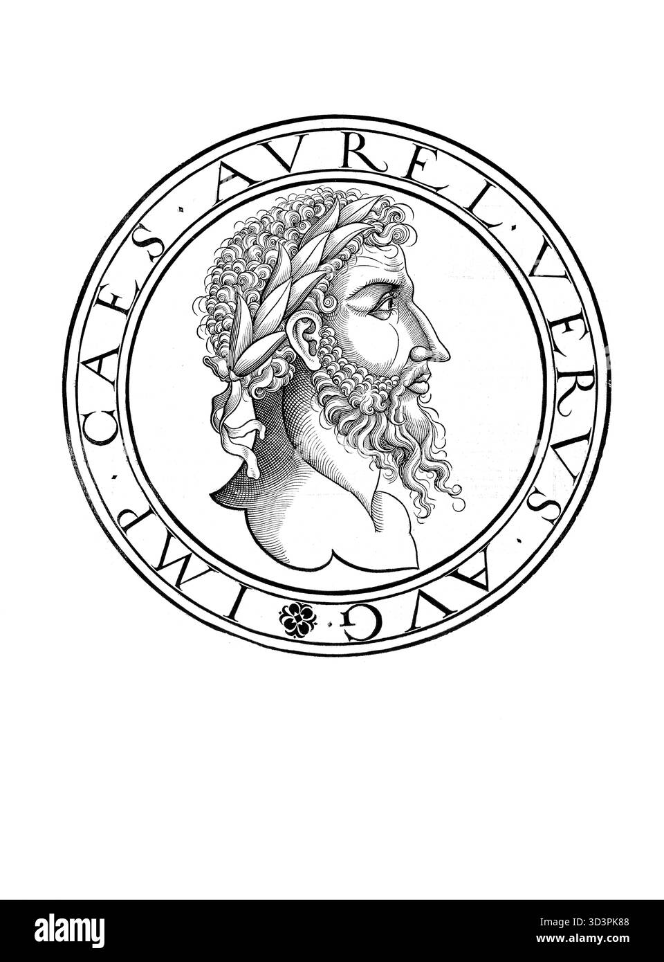 Mark Aurel geb. 26. April 121 in Rom als Marcus Annius Catilius Severus, gest. 17. März 180 in Vindobona oder Sirmium, auch Marc Aurel oder Marcus AUR Stockfoto