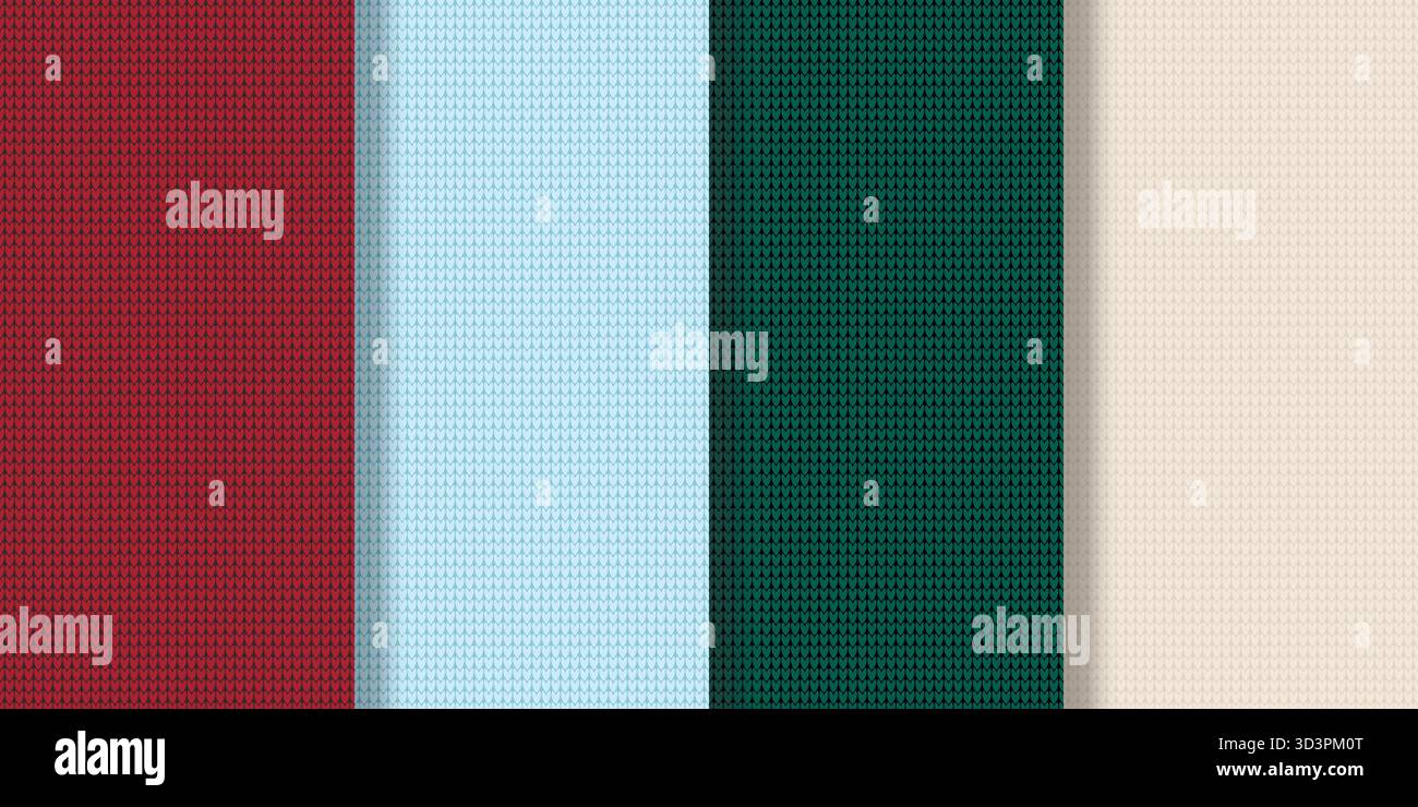 Set nahtlos gestrickter Muster Stock Vektor
